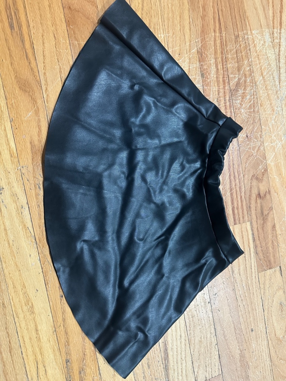 H&M Black Faux Leather Circle Skirt